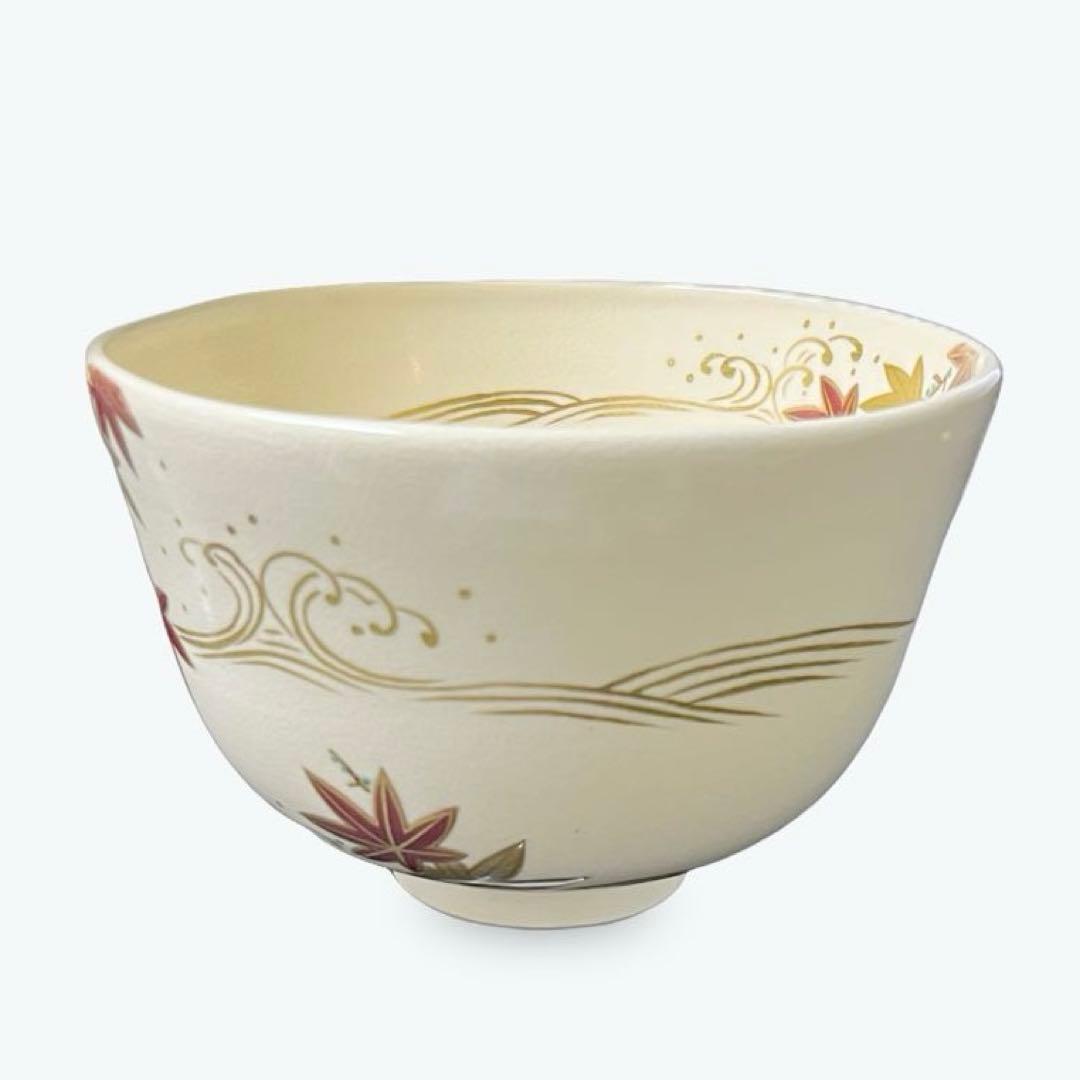 【新品】茶碗 京焼　仁清写 竜田川　抹茶碗　抹茶茶碗　茶道具