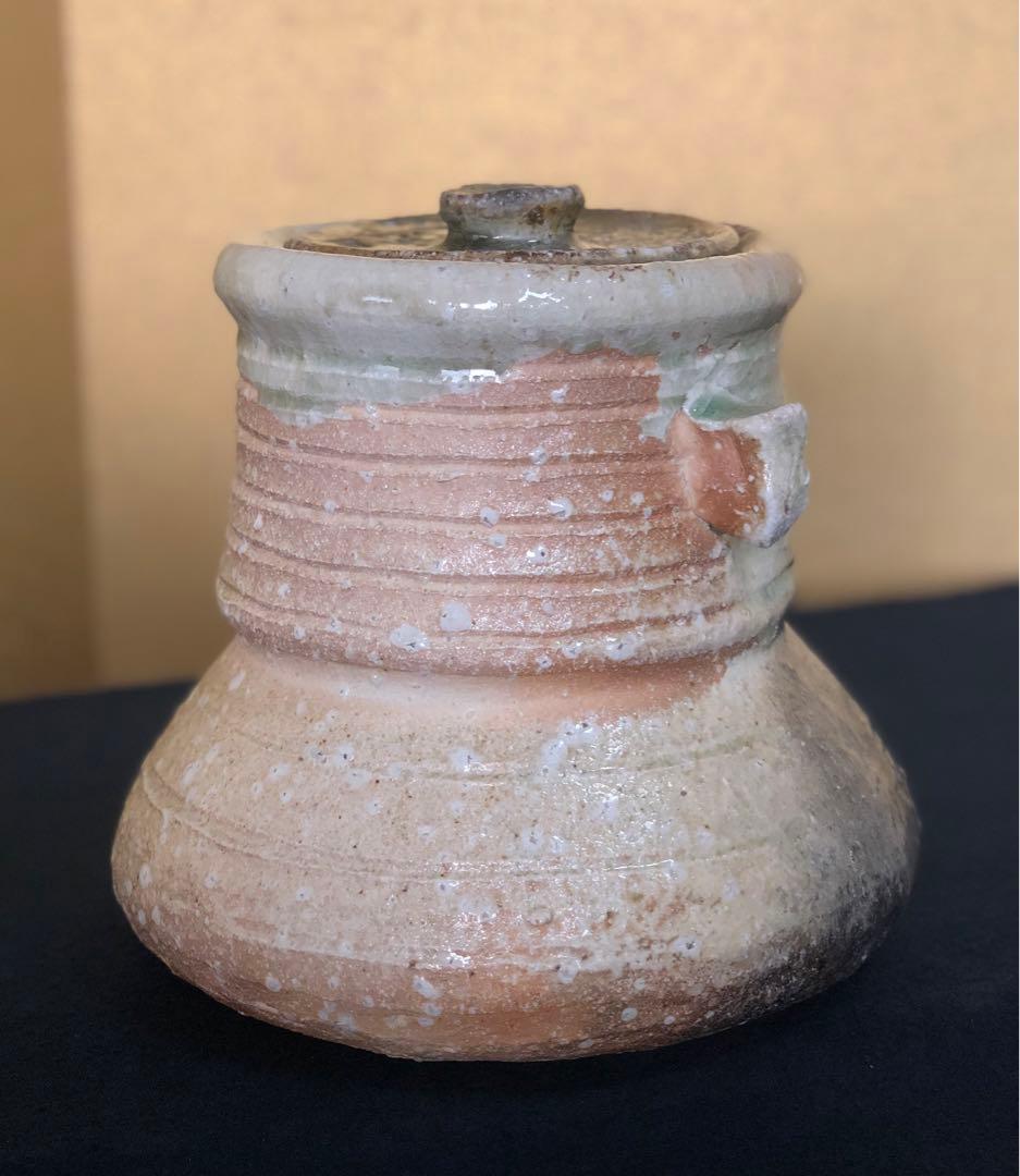 《R》伊賀焼 耳付水指 西山窯 三代坂本俊人 陶歴 共布 共箱 260209け1