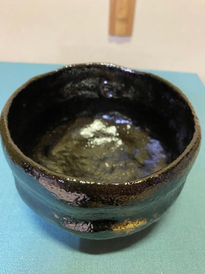 【本日限定】茶道具/黒茶碗　小川長楽 『黒 松声』 鵬雲斎書付 アンティーク