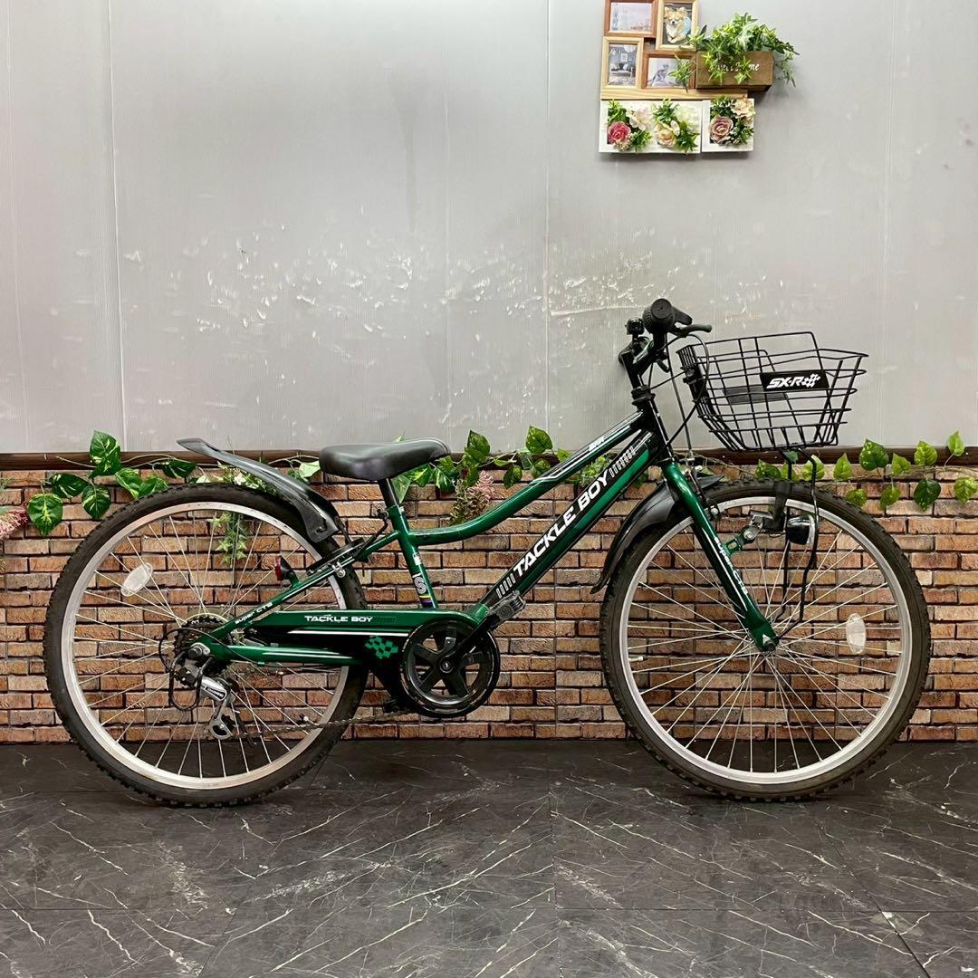 【105】子供用自転車 子供車 TACKLE BOY グリーン 24インチ