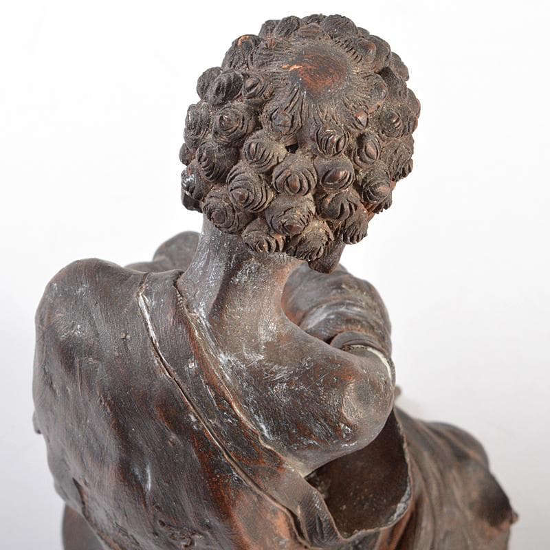 Tama5　可楽造　紫砂　朱泥　達磨像　仏像　人物像　置物　M　R6625