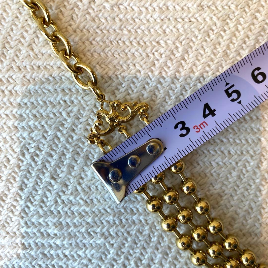 80s vintage オリエンタル ピンク 3連ボールチェーンアラビックベルト