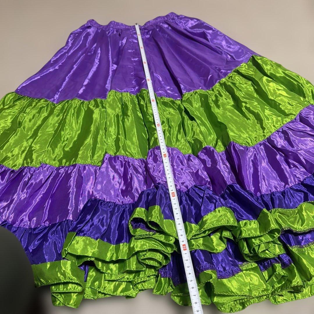ベリーダンス用フリルスカート 紫と緑