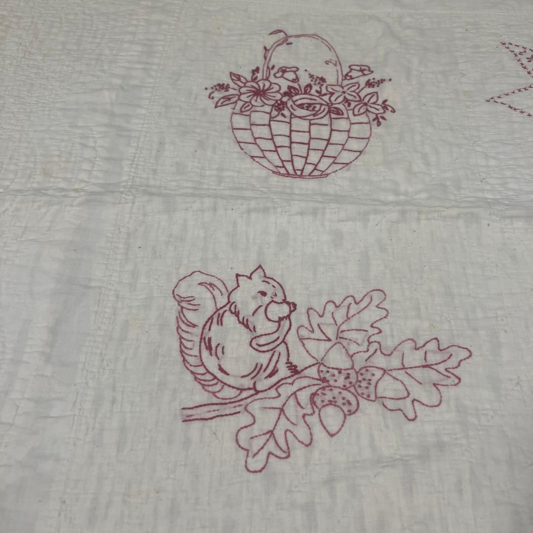アンティークキルト✴︎刺繍キルト