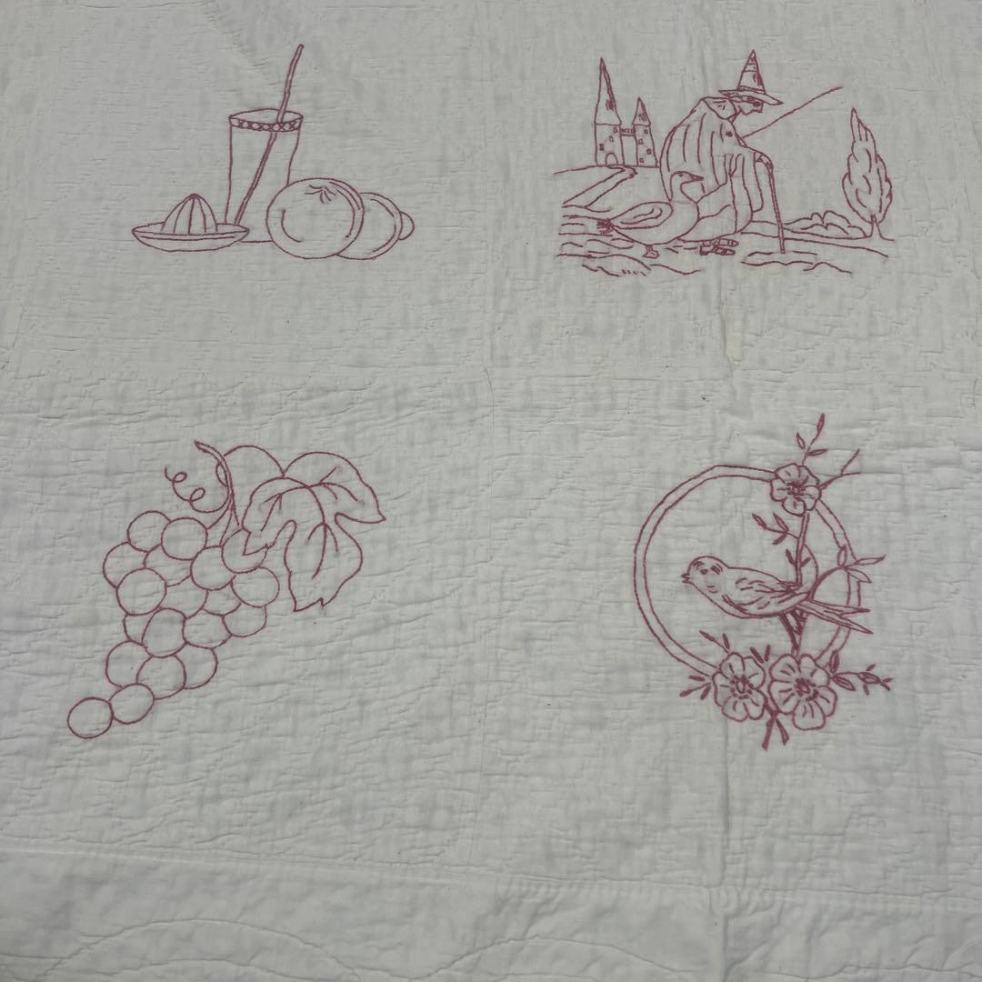 アンティークキルト✴︎刺繍キルト