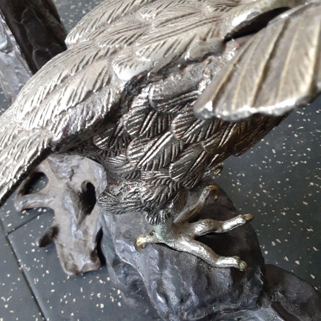 希少珍品　大きな鷲の銅製品置物　金シルバー