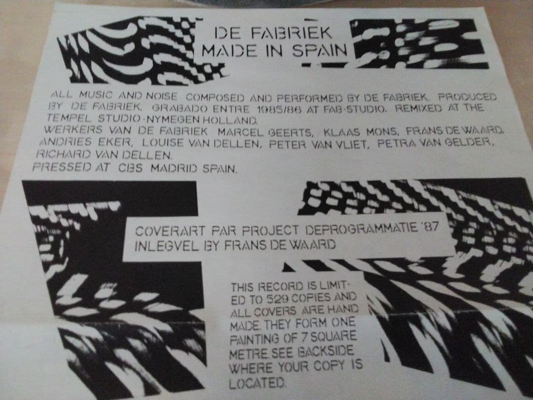 DE FABRIEK．MADE IN SPAIN．