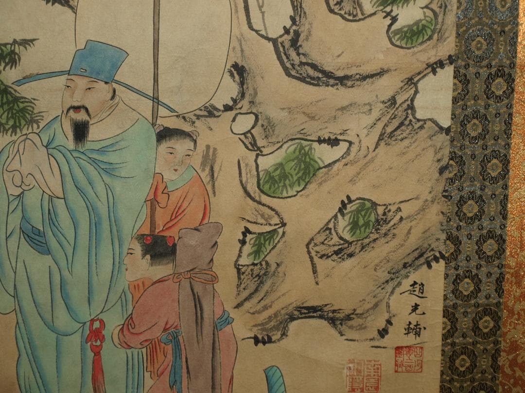 中国　北宋の画家　作 掛け軸　捲り　肉筆絵　保証 BD311A13-2