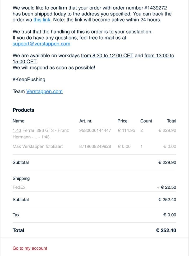 1/43 Ferrari296GT3 Franz Hermannフェルスタッペン