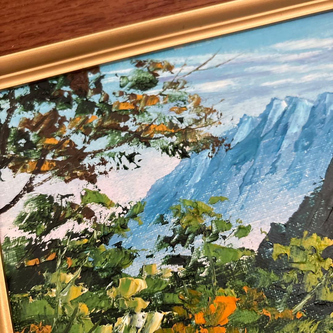 泉羽鶴美 油絵　南アルプス 百問洞と聖岳 F4 日本画