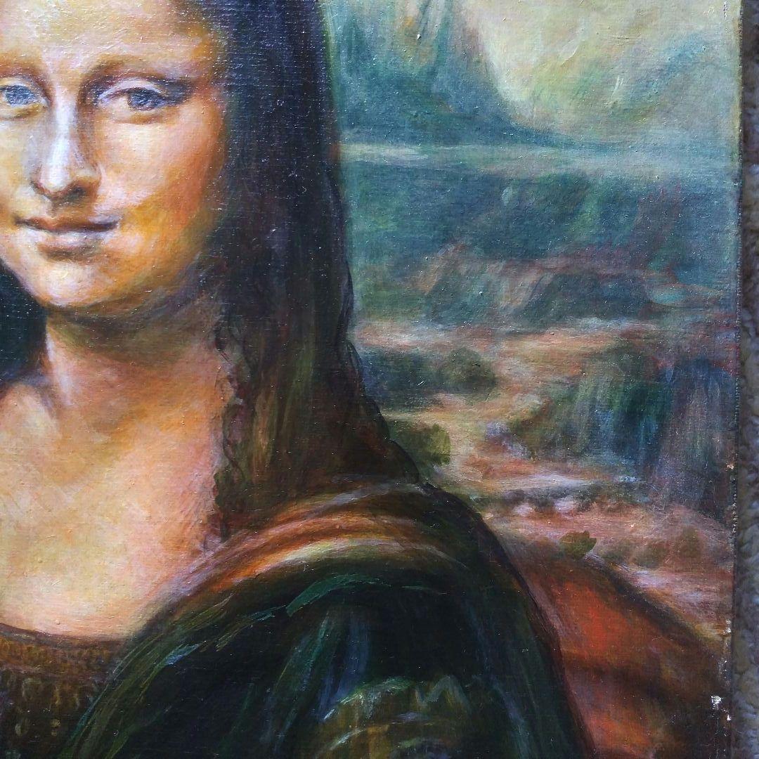 モナリザ肉筆模写、P８号。画家保田 三友紀の油彩3年 がかりの 古典画技法