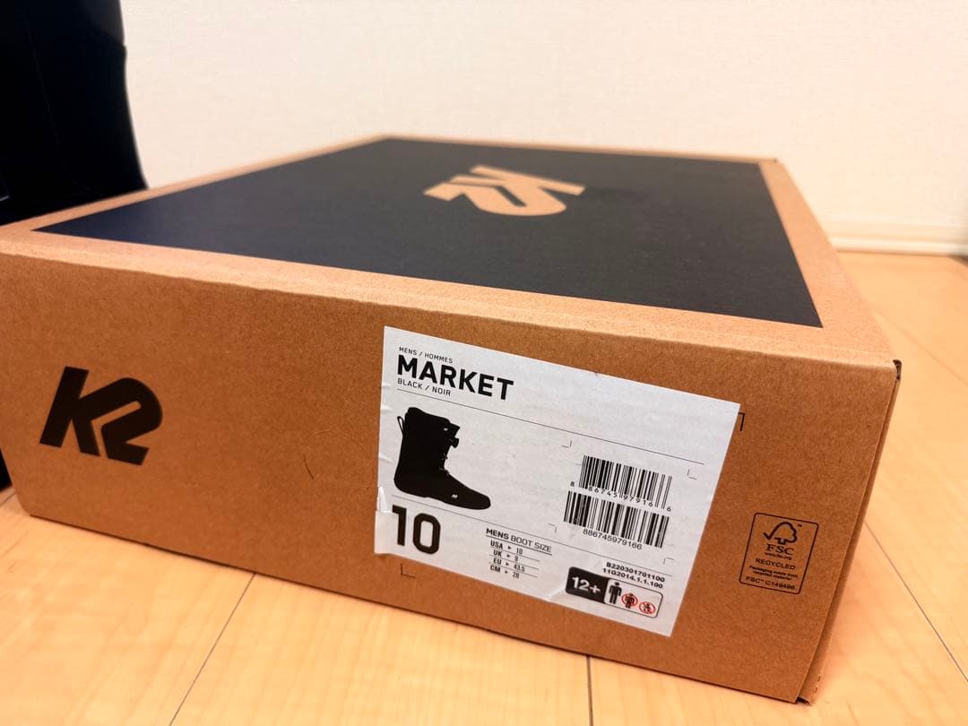 3回使用 K2 MARKET 28cm スノーボードブーツ ブラック BOA