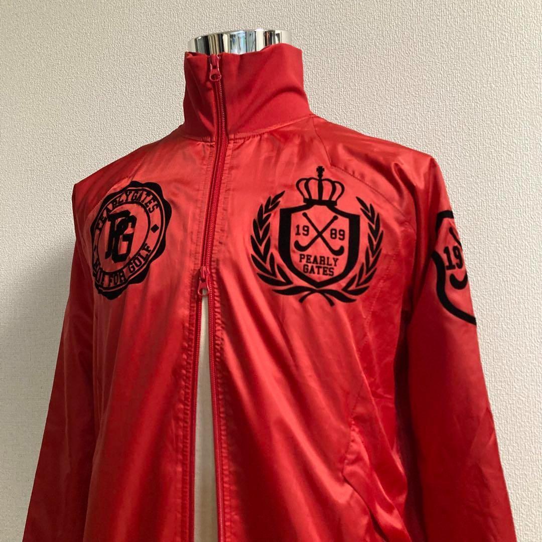 パーリーゲイツ ダブルジップ ジャケット 裏地蓄熱 レッド サイズ3