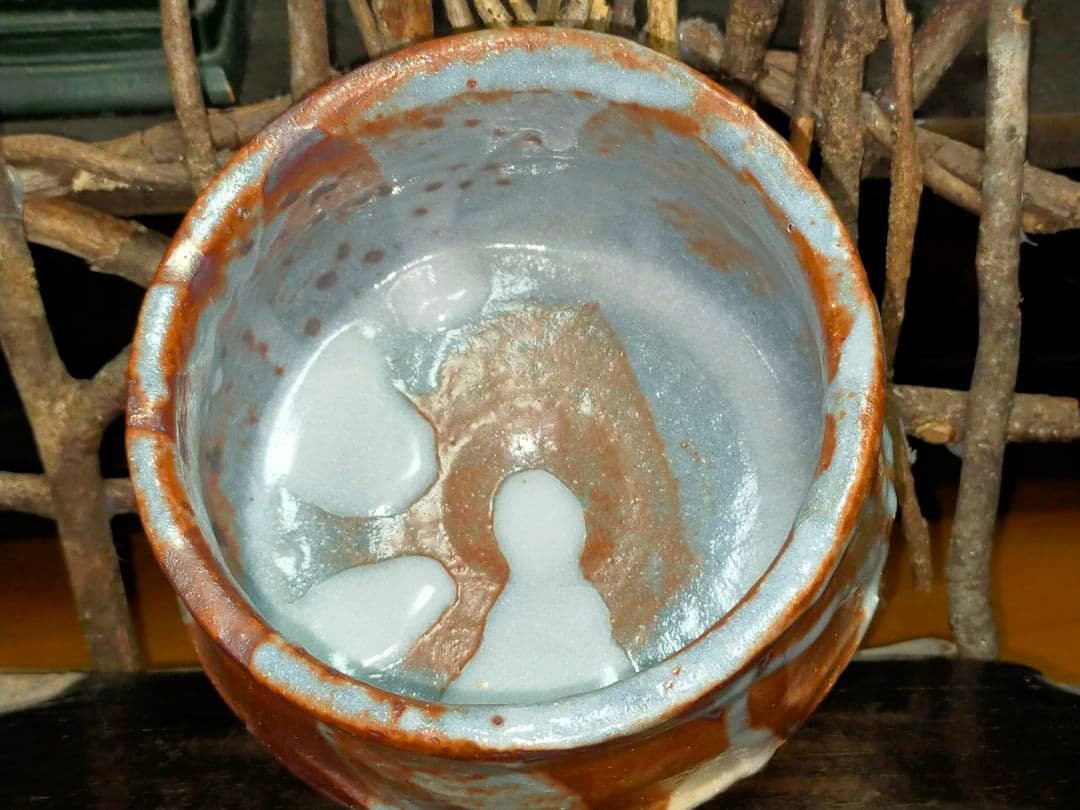 ♥美濃焼♥　鼠志野　志野　茶碗　在銘　茶道具　骨董　古玩　アンティーク