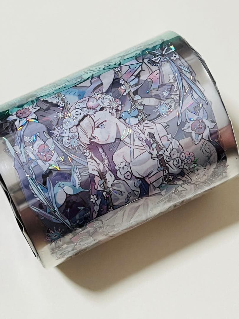 《在庫処分セール》海外　人物　マスキングテープ　墨魚 貝殼光7点、ホロ1点