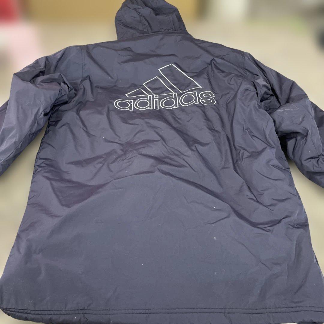 adidas アディダス ベンチコート フード付き Mサイズ ネイビー 小物格安