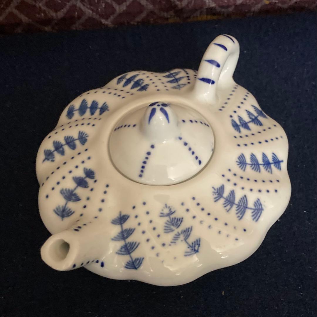 青花後手茶心壷　急須　煎茶道具