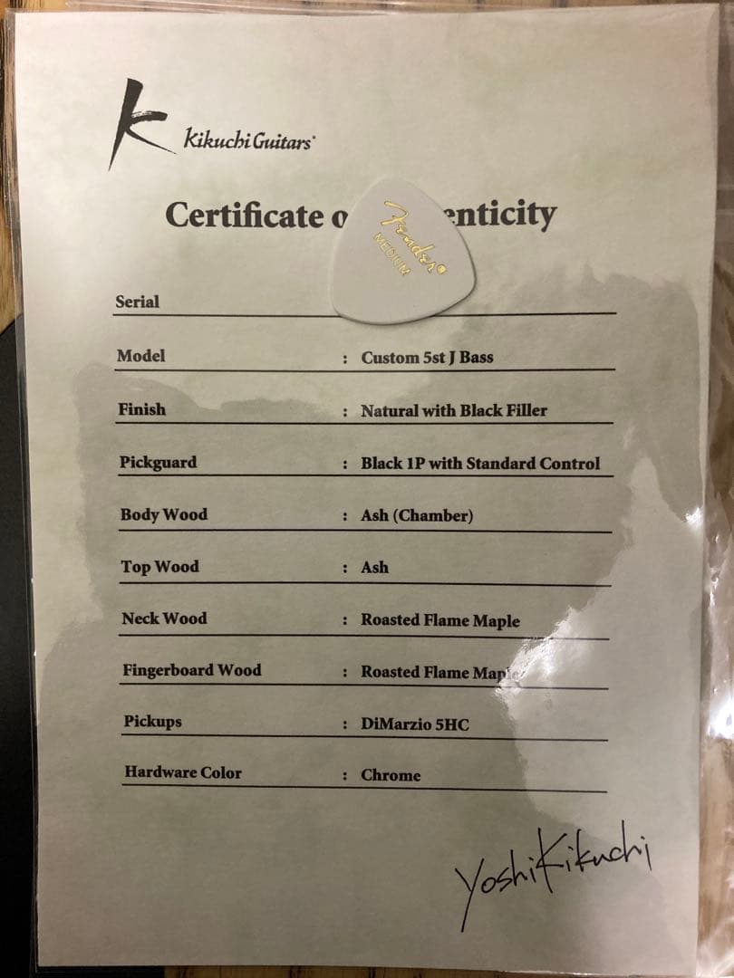 ベース kikuchi guitars Custom 5st 3.7kg