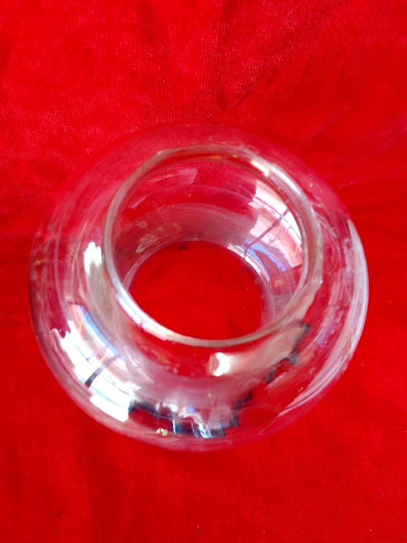 座敷ランプ　青色金魚鉢形ガラスシェード