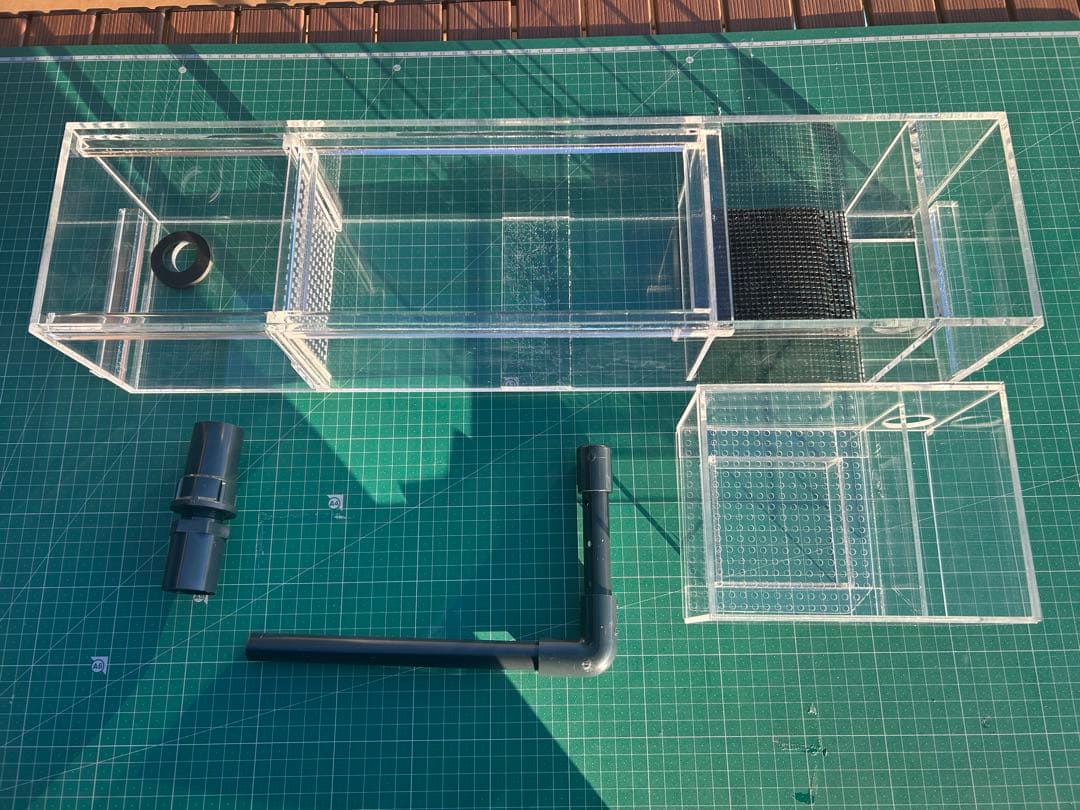 60cm水槽用　アクリル製上部濾過槽アクアポニックス仕様