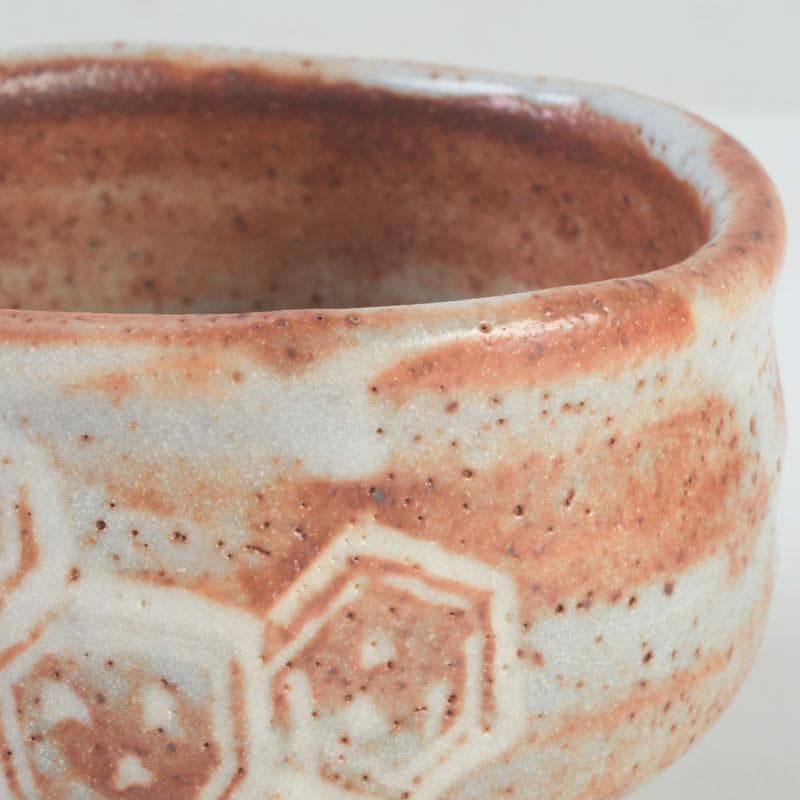 茶道具　加藤光右衛門作　鼡志野茶碗　共布共箱　C　9850