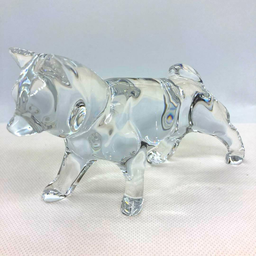 Baccarat バカラ　犬の置物 秋田犬　クリスタルガラス