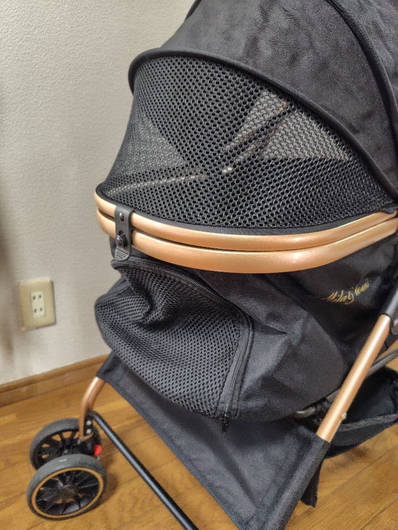 ペットカート 黒 メッシュ窓付き