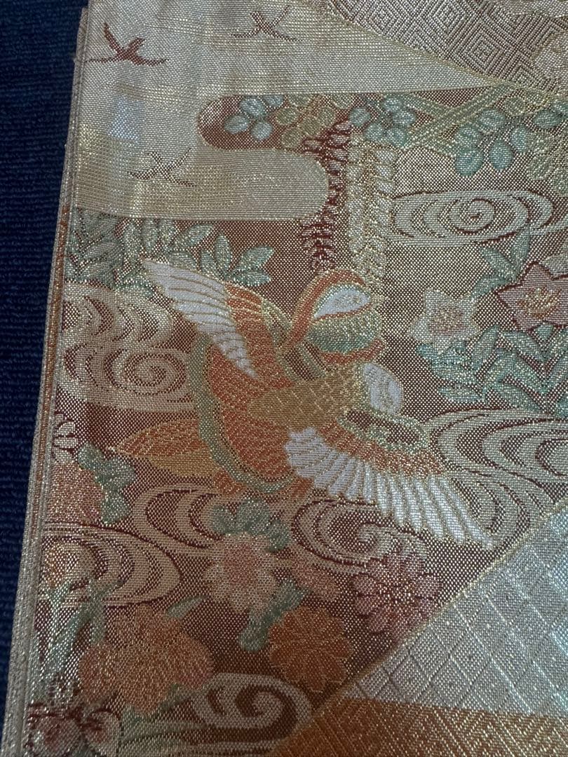 1931 袋帯 古代彫金紋  西陣織   金糸　高級上質上品　約440cm未使用