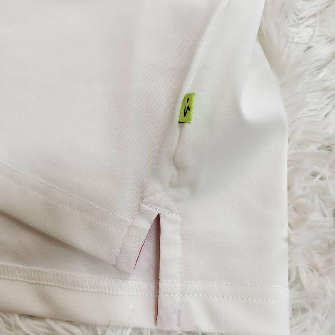 【新品】ビバハート ゴルフウェア ポロシャツ 刺繍ロゴ入り 白×メッシュ切り替え