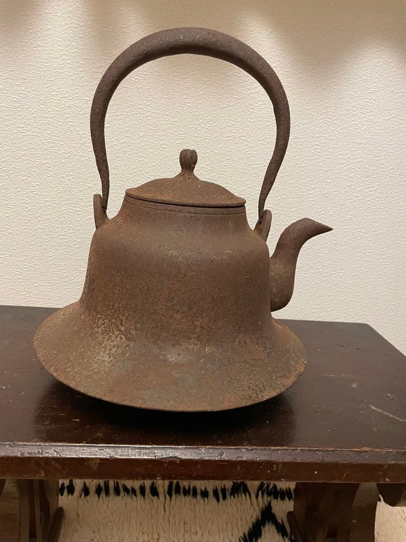 古い羽広鉄瓶　古道具　柳宗悦　民藝