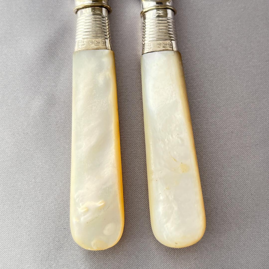 【James Deakin & Sons 】【純銀継手 / 白蝶貝】ティーナイフ