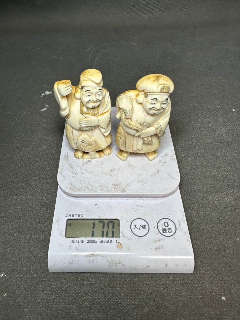 極上　えびす様　天然素材　置物　飾り物　古美術品　 細密細工　仏像 仏教