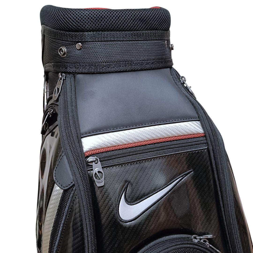 【廃盤品】 ナイキ ゴルフ キャディバッグ エナメル ブラック 黒 9型 6分割