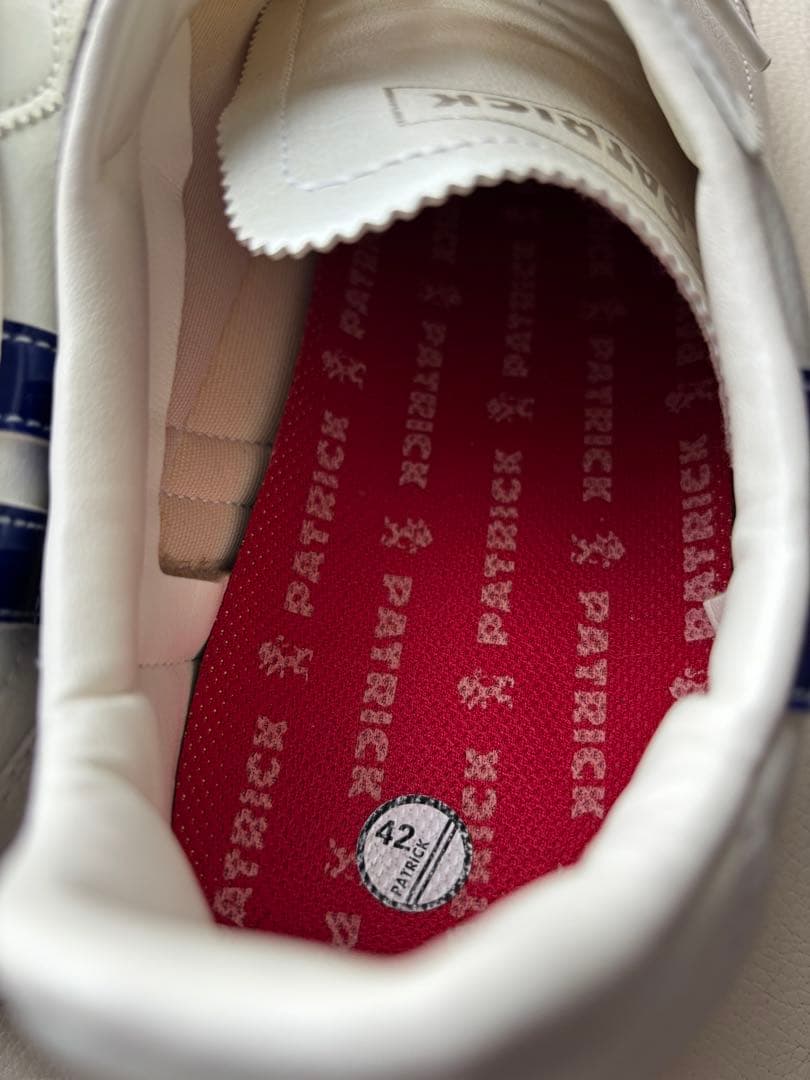 PATRICK ホワイトレザー ドライビングシューズ26.5cm