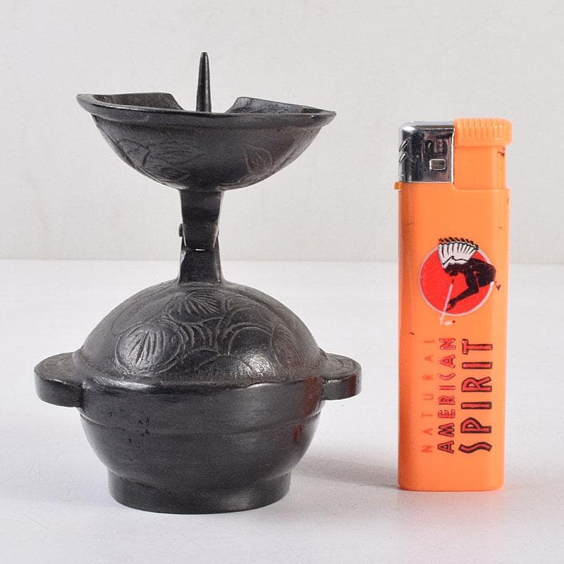 中国　古銅　唐銅　燭台　在銘　V　R9164