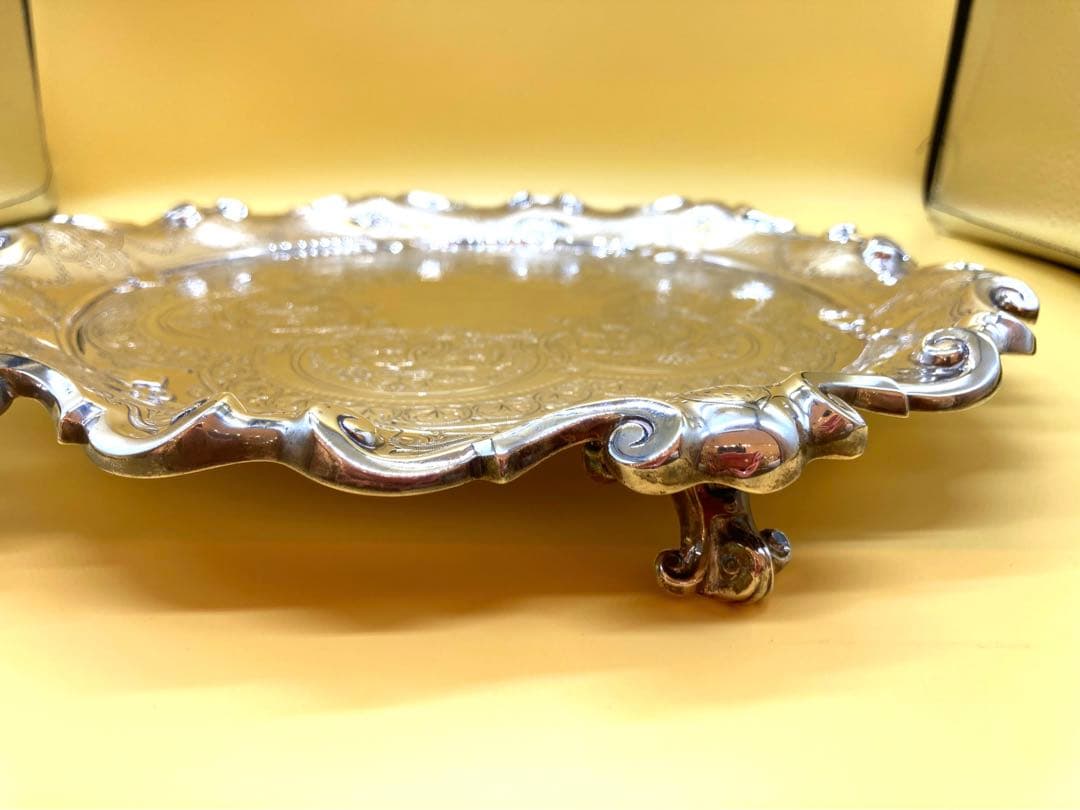 とさ1895年イギリスアンティーク　純銀　スターリングシルバーサルヴァ猫足