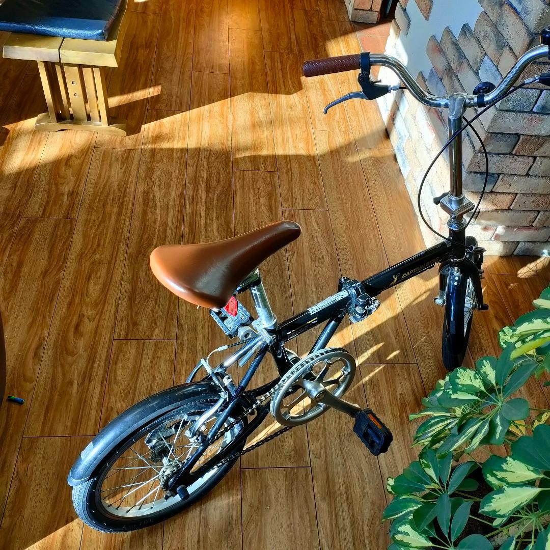 折り畳み自転車　キャプテンスタッグ　16インチ　黒