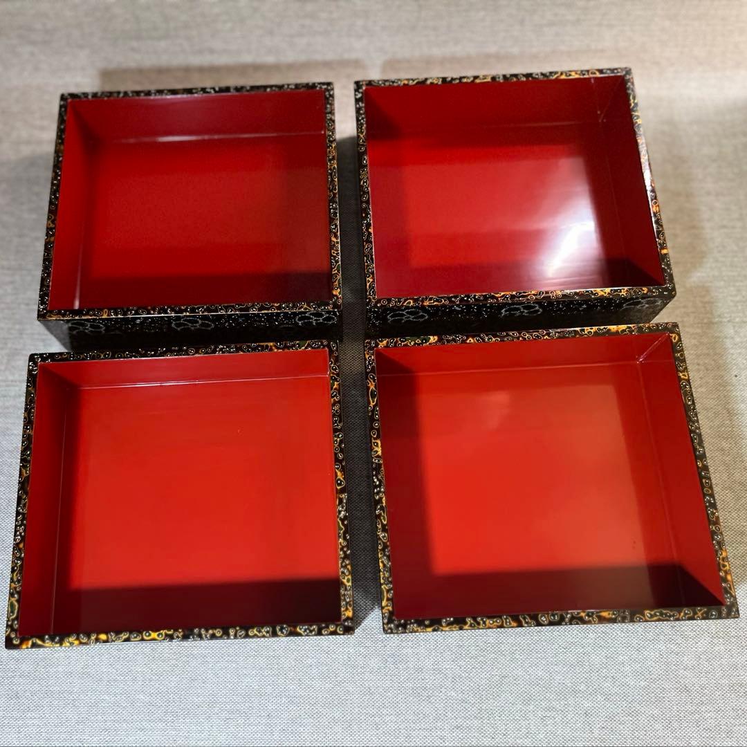 若狭塗　四段重　重箱