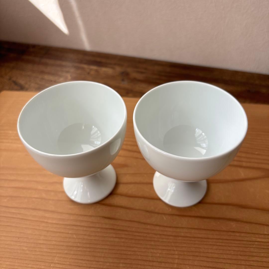 有田焼　人間国宝　井上萬二作　白磁ワインカップセット