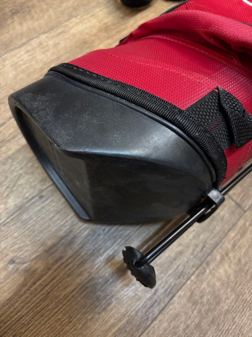 ルコック スタンド式 ゴルフ キャディーバッグ 赤 軽量 練習用