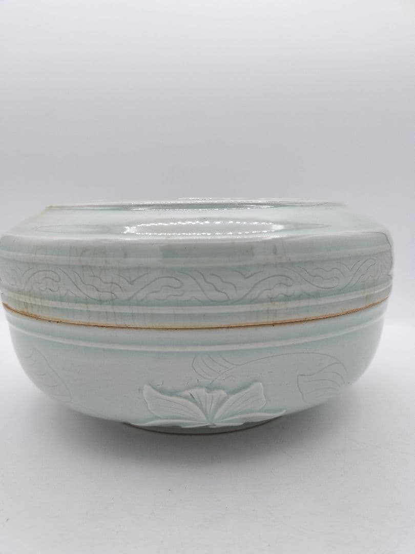 c526 喰篭 青白磁 韓国　廣州 趙小守 木箱 茶道具