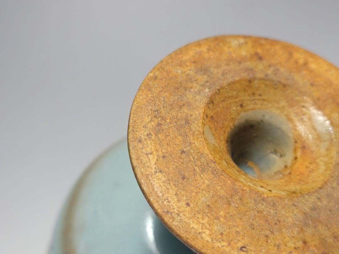 天藍釉 高足杯 宋元時代 高さ約11.4cm