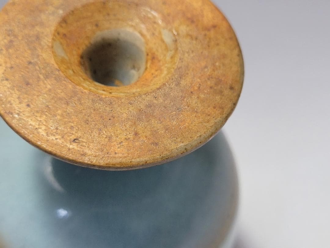 天藍釉 高足杯 宋元時代 高さ約11.4cm