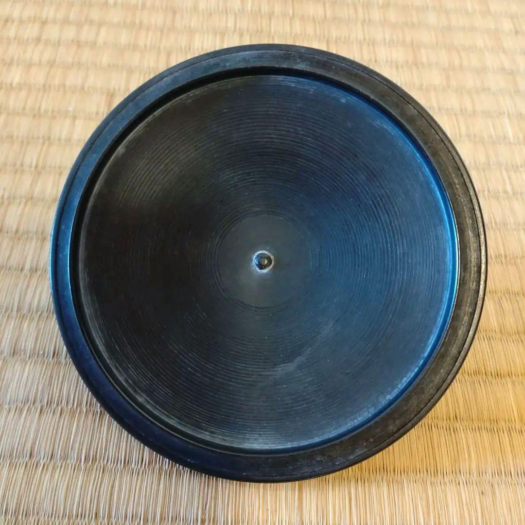 唐銅鬼面風炉釜　畠春斎造　共箱（真塗敷板・底土器・前土器)付