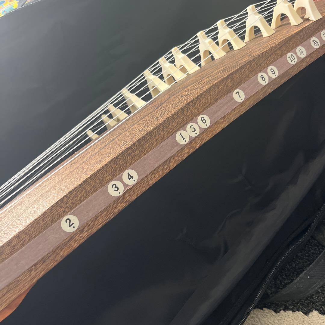 文化箏 大正琴 13弦 和楽器 美品 ソフトケース付 幅約93cm 1/2サイズ