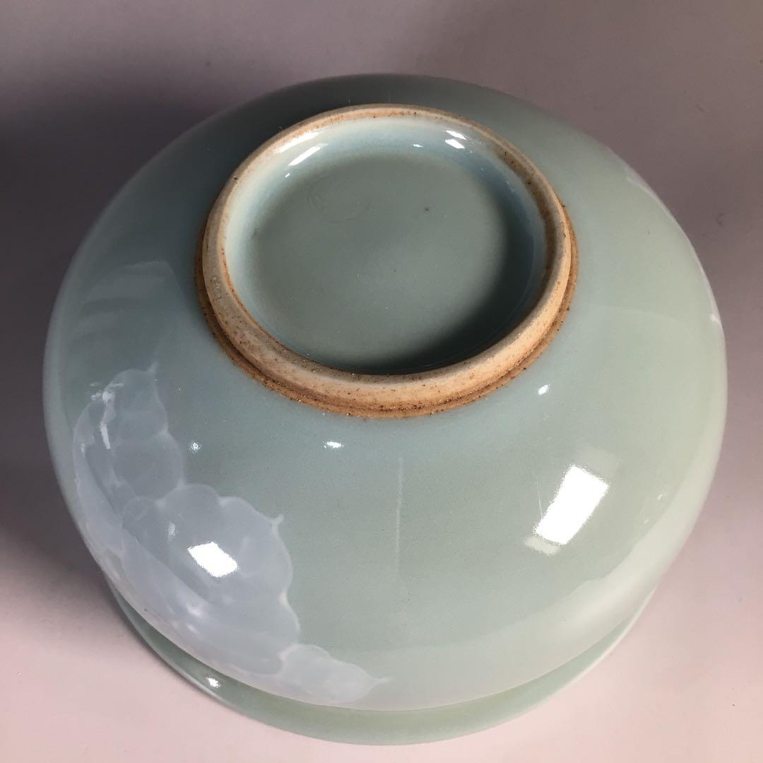 Ｍ５６６　皆具　『京焼』『平安静山造』『桐文』『青磁皆具』　共箱　茶道具