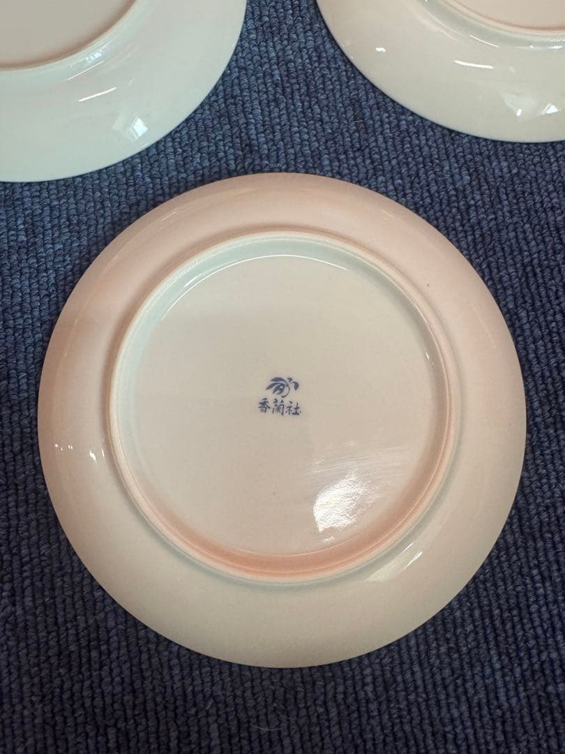 1952 香蘭社　紅椿文　皿　5客　金彩　未使用