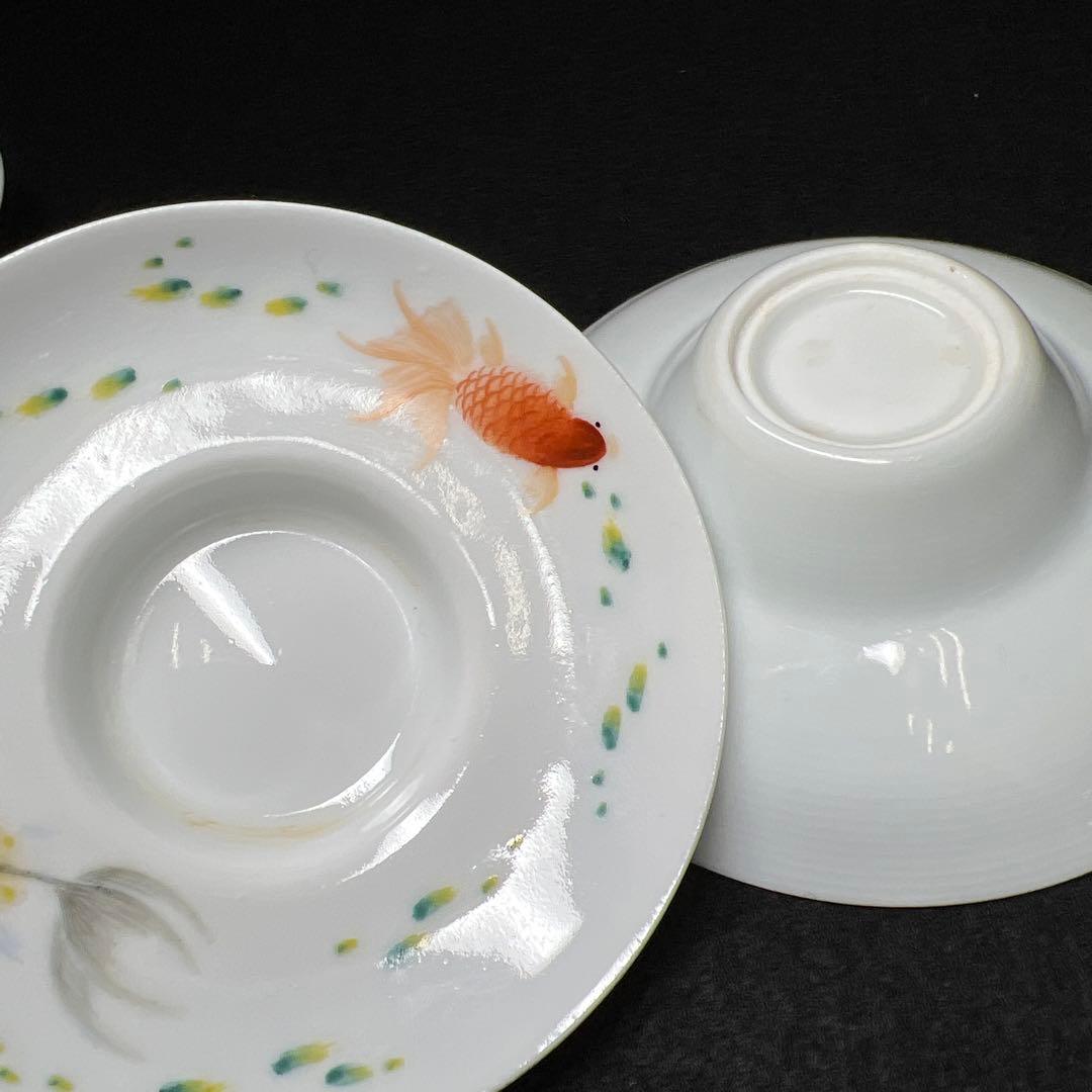 中国美術　粉彩茶器3点　7.8/9.2㎝　東Y8-0205☆2F