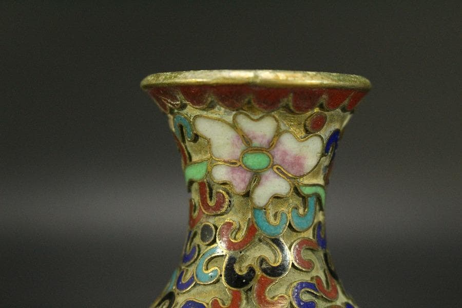 中国美術 七宝 小瓶 壷 高7.7cm(LC536)