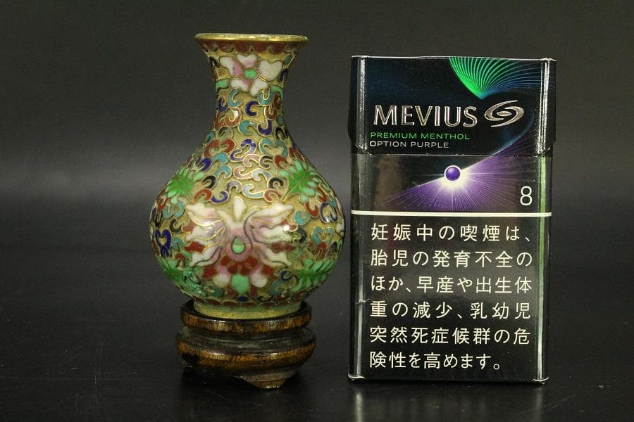 中国美術 七宝 小瓶 壷 高7.7cm(LC536)